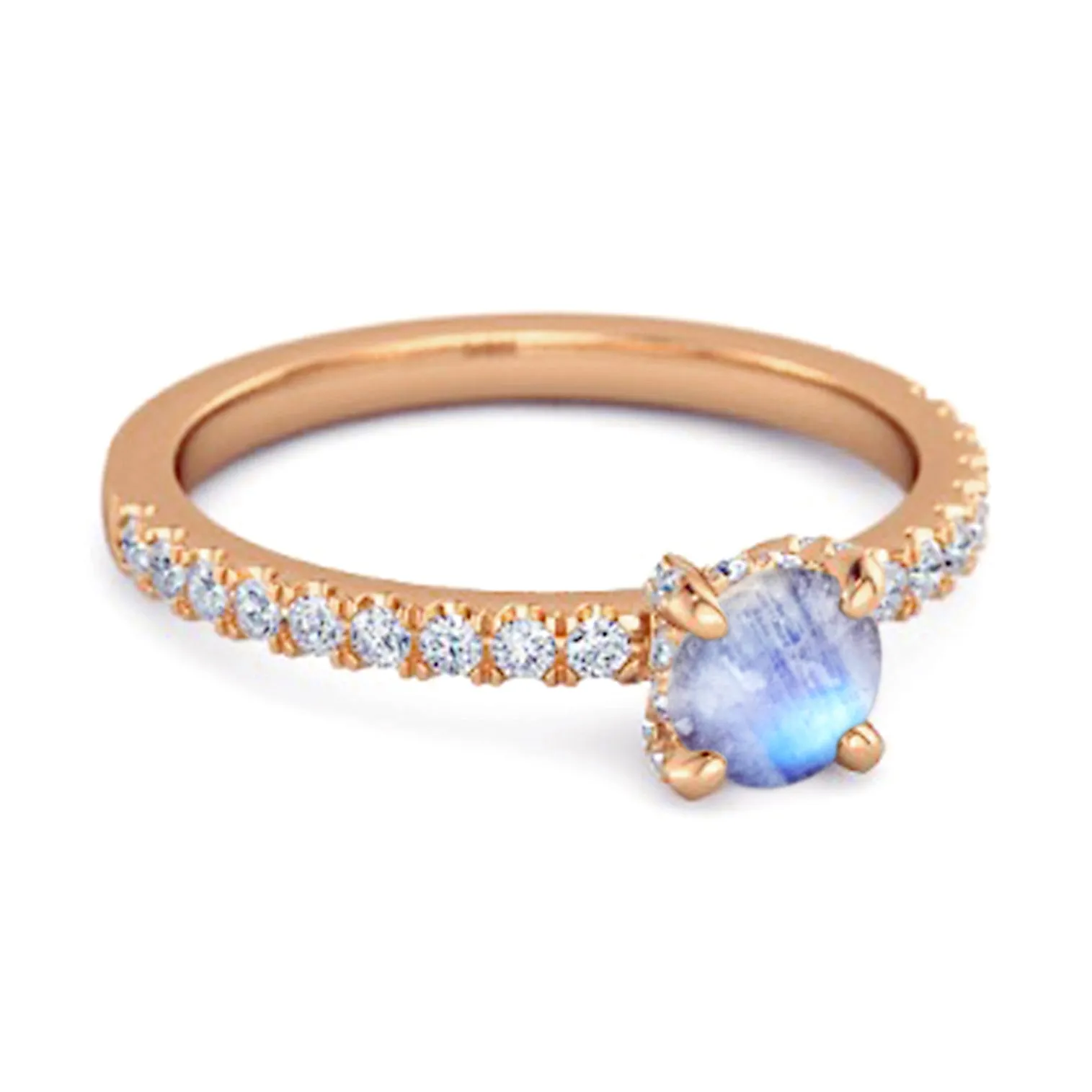 0.10 Ct Moonstone 925 Sterling Silver Bridal Ring Engagement Ring