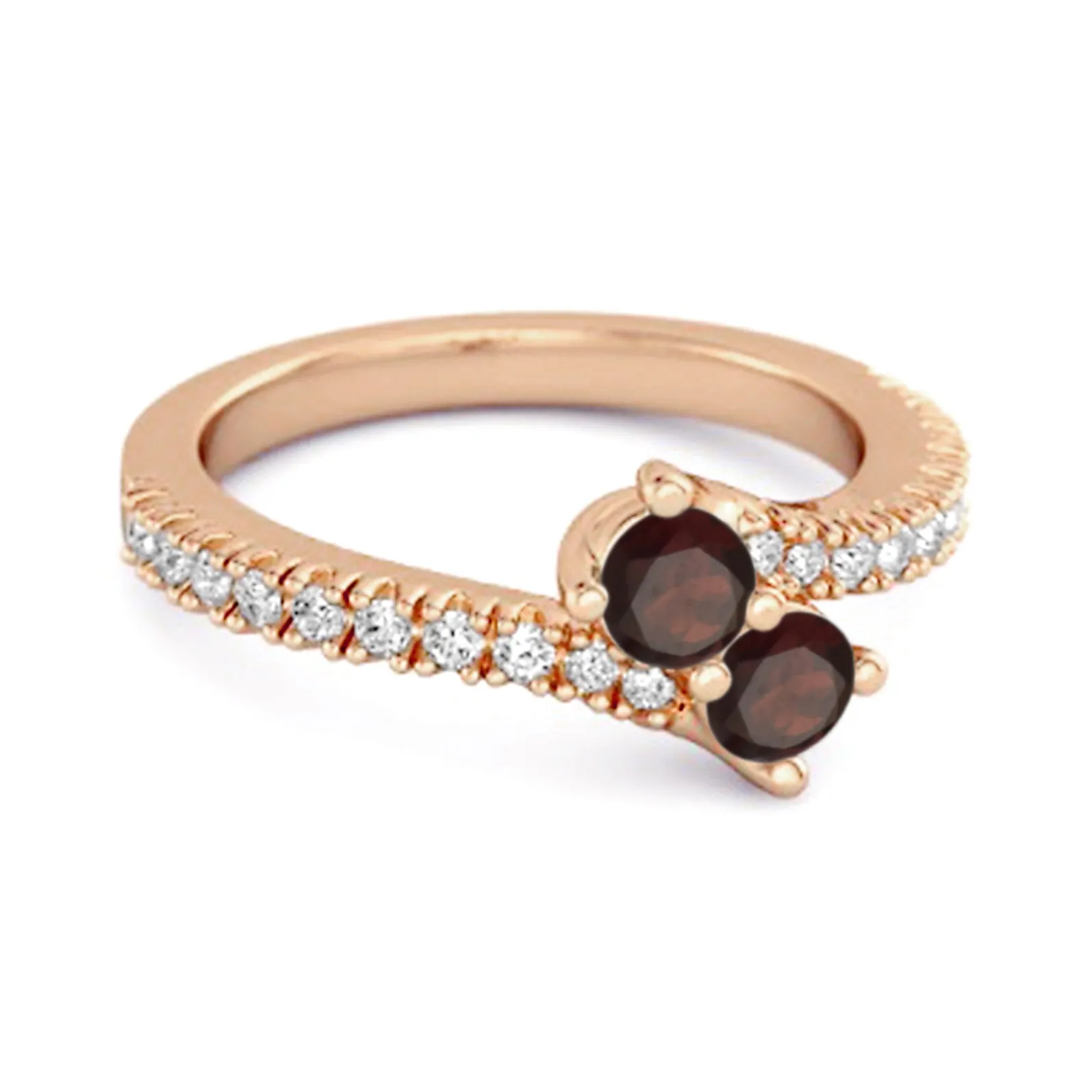 0.10 Ctw Garnet 925 Sterling Silver Split Shank Embrace Ring