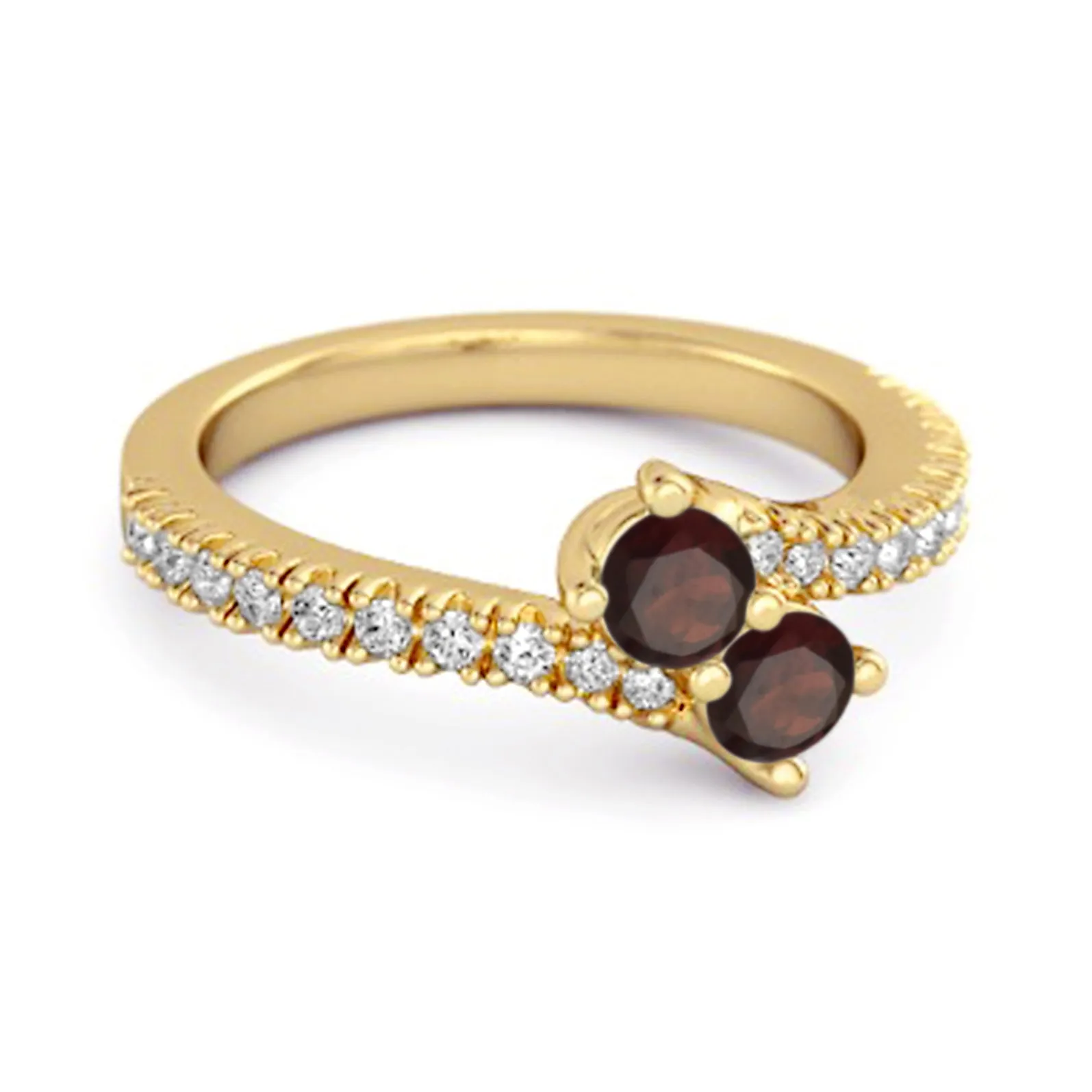 0.10 Ctw Garnet 925 Sterling Silver Split Shank Embrace Ring