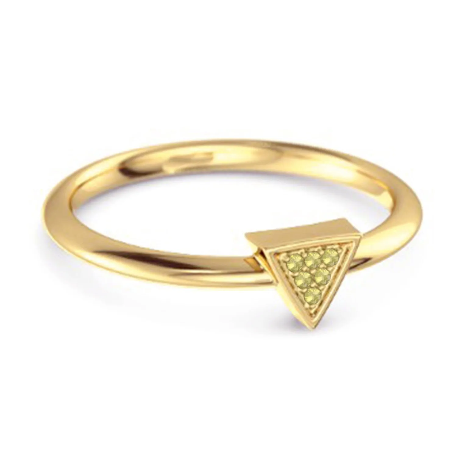 0.12Ct Lemon Quartz Love & Pride 925 Sterling Silver Stacking Ring