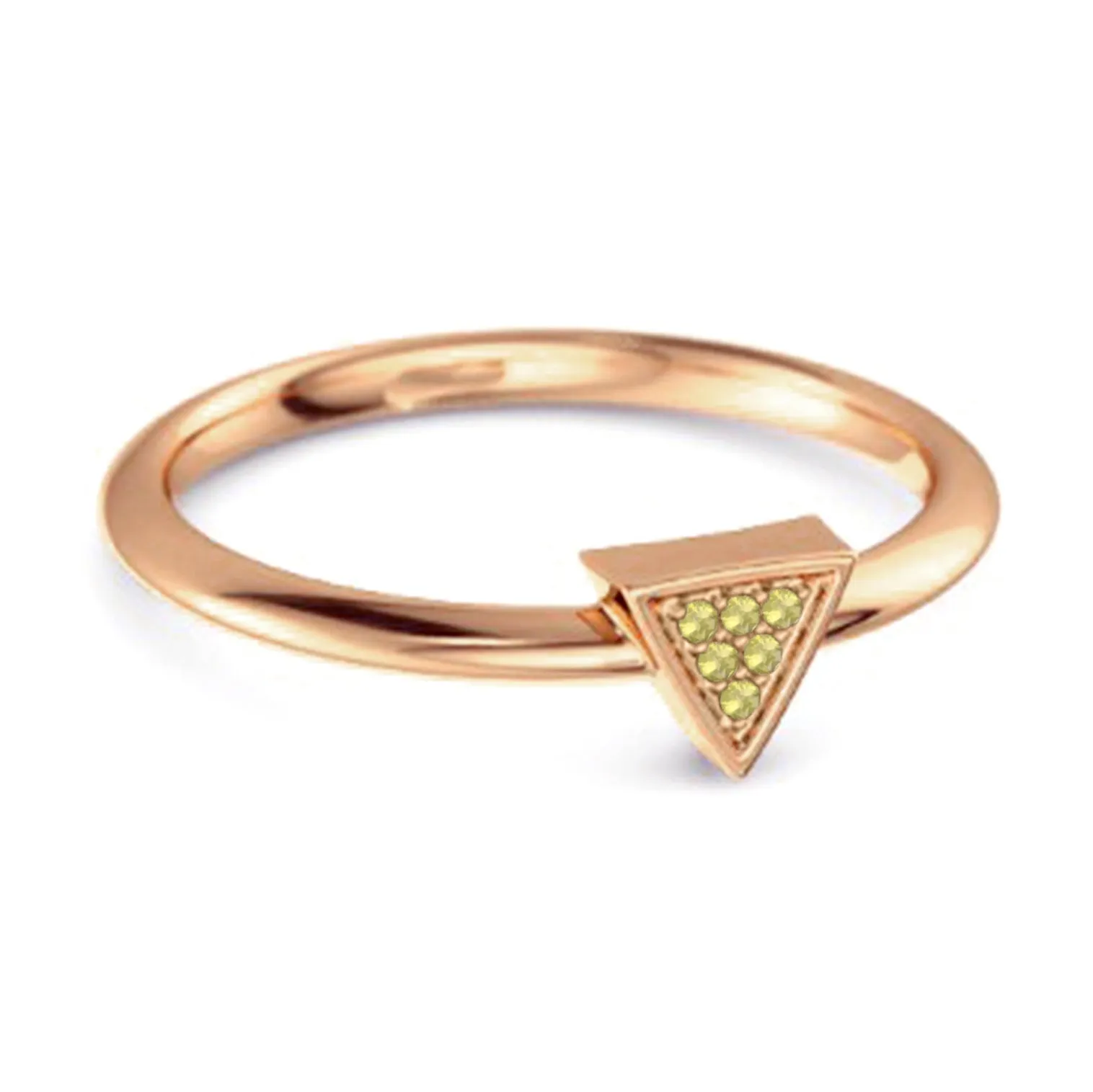 0.12Ct Lemon Quartz Love & Pride 925 Sterling Silver Stacking Ring