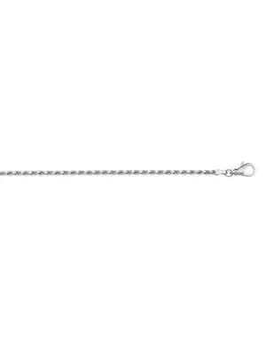 10k, 14k White Gold Solid Diamond Cut Rope 1.3 mm Italian Anklet