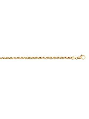 10k, 14k Yellow Gold Solid Diamond Cut Rope 1.8 mm Italian Anklet