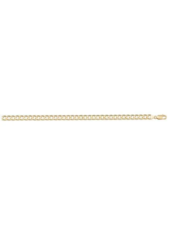 10k, 14k Yellow Gold Solid Open Link Curb 3.0 mm Italian Anklet