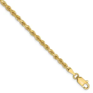 10K 2.75mm Diamond-Cut Rope Chain