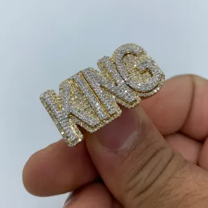 10K King Name Plate Diamond Ring