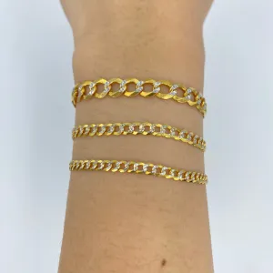 10K Solid Two-Tone Flat Cuban Link Anklet