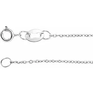 10K White 1 mm Diamond-Cut Cable 24" Chain