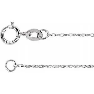 10K White 1 mm Solid Rope 24" Chain