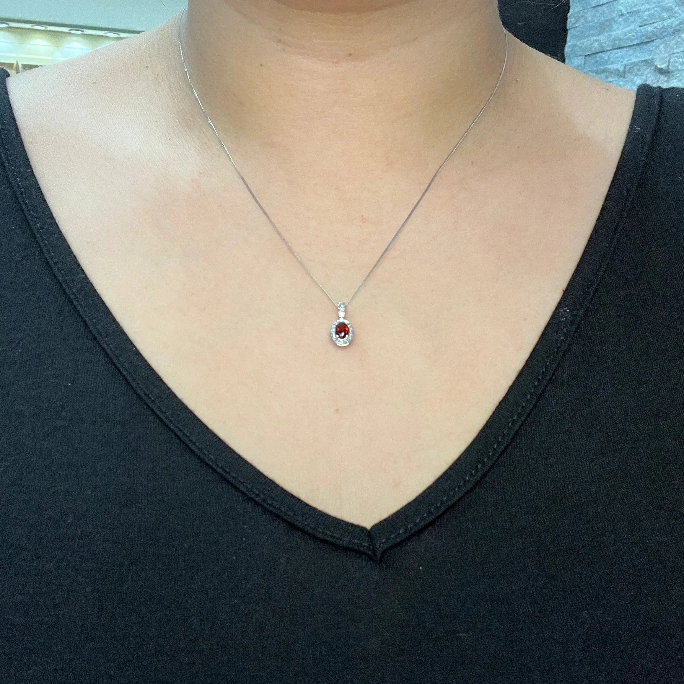 10K White Gold (December) Birthstone Blue Topaz and Diamond Halo Pendant