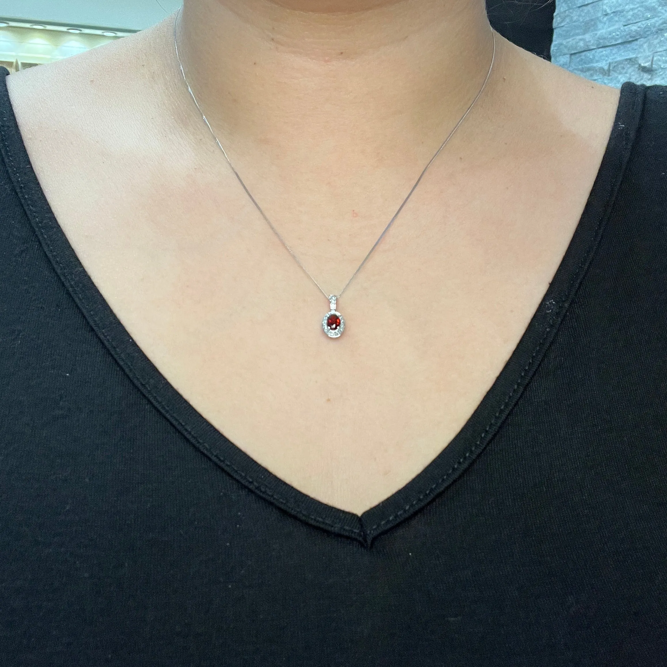 10K White Gold (February) Birthstone Amethyst and Diamond Halo Pendant