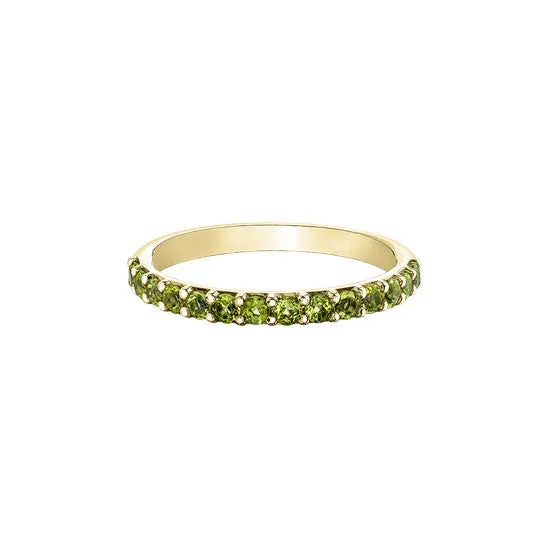 10K Yellow Gold (August) Birthstone Peridot Stackable Band