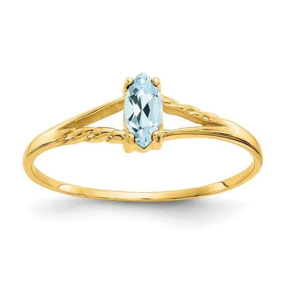 10k Yellow Gold Marquise Petite Birthstone Rings