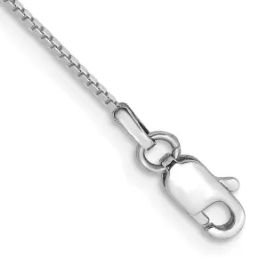 10KT White Gold 9-inch 0.9MM Lobster Clasp Box Chain Anklet