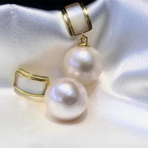 11-12mm Vintage Edison Pearl Women Drop Earring