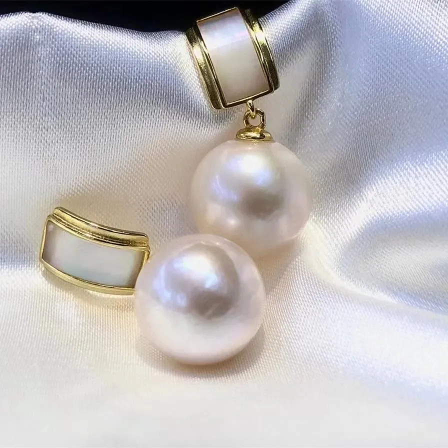 11-12mm Vintage Edison Pearl Women Drop Earring
