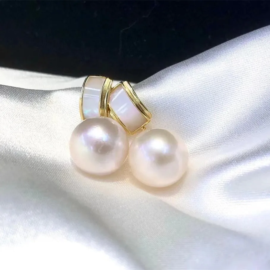 11-12mm Vintage Edison Pearl Women Drop Earring