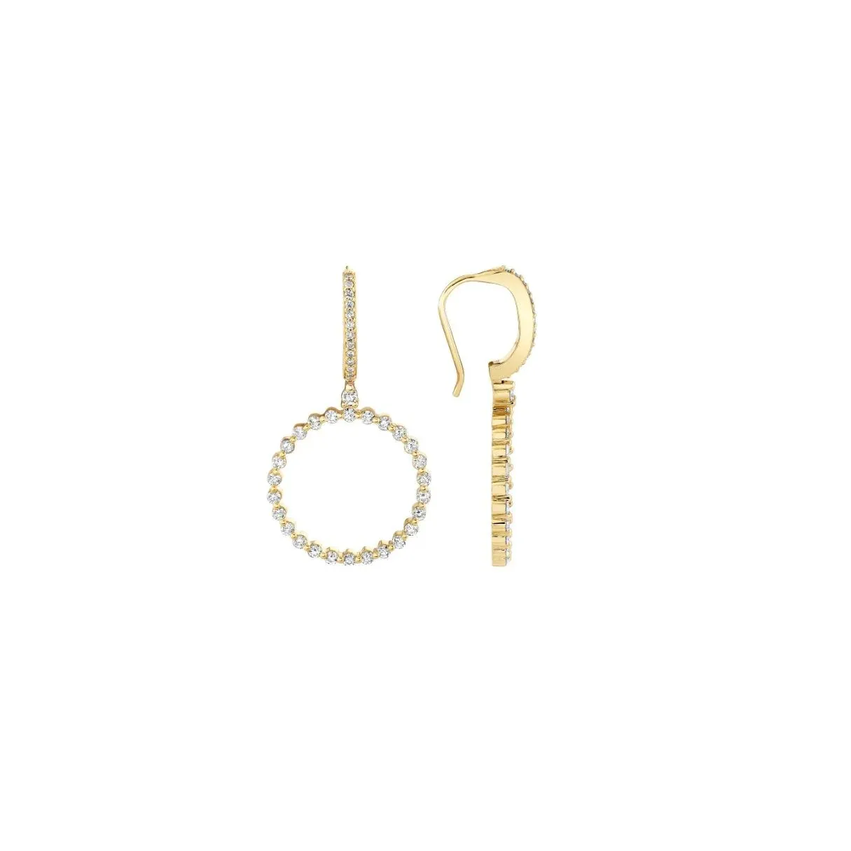 1.10ctw Diamond Cloud Ring Drop Earrings