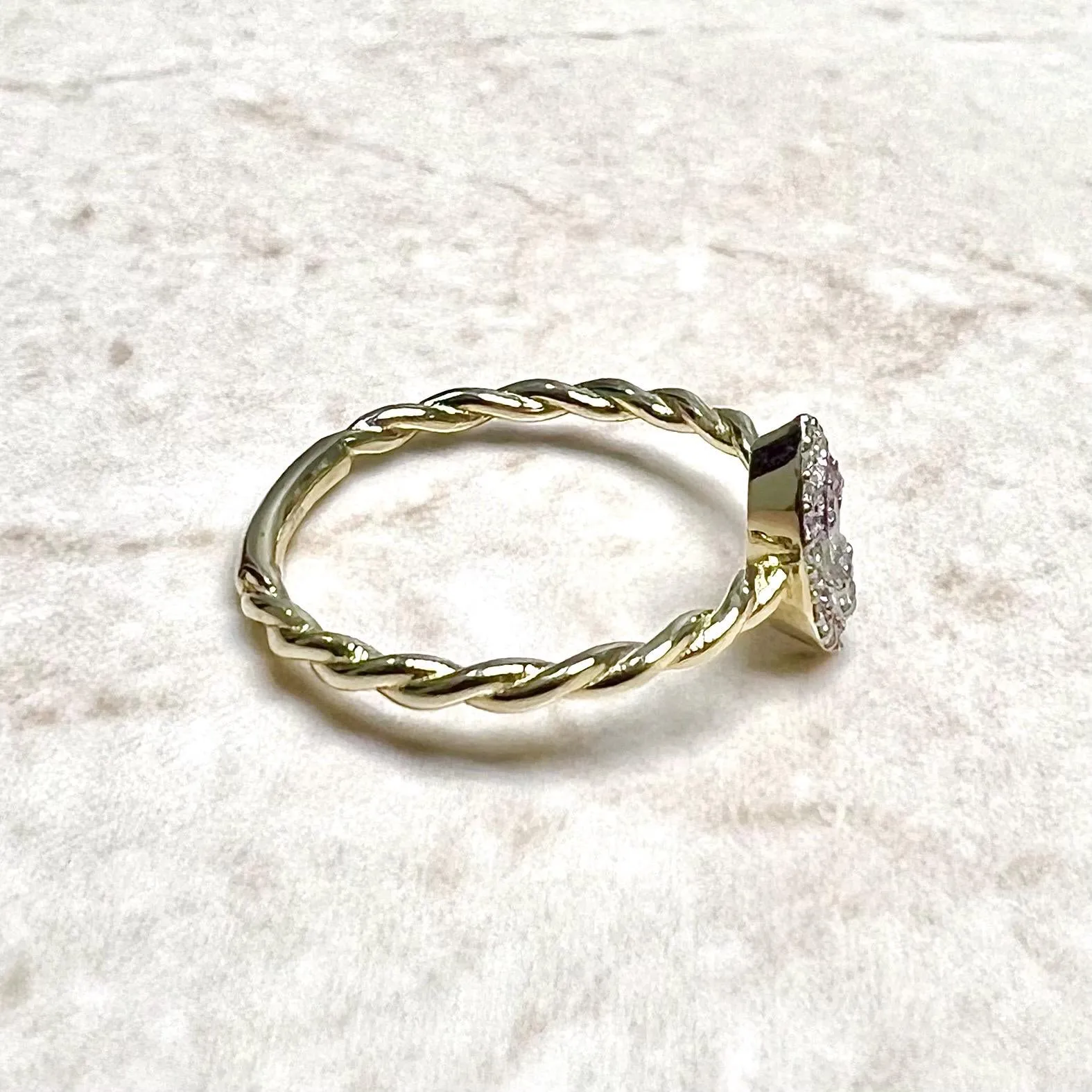 14 Karat Yellow Gold Cluster Diamond Ring