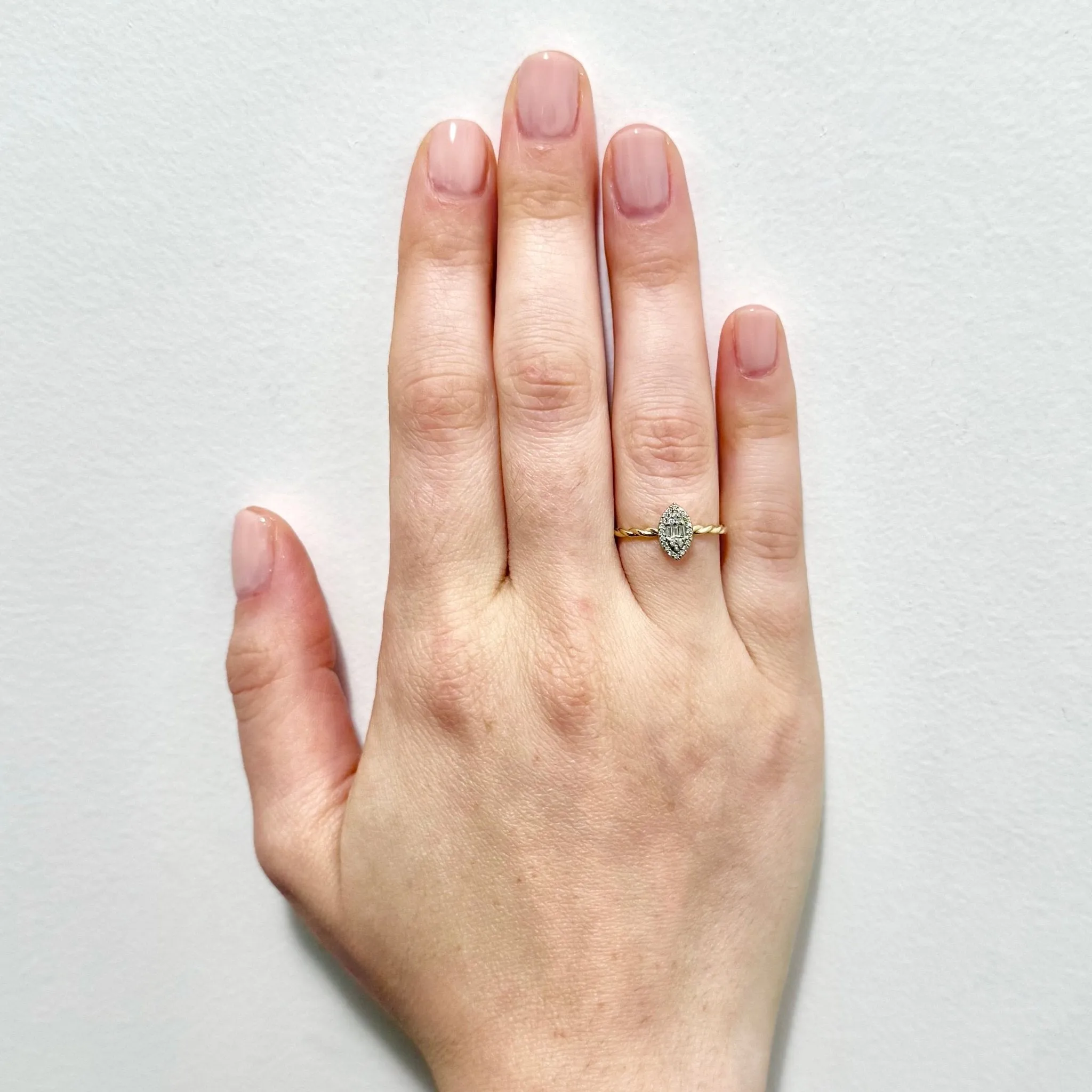 14 Karat Yellow Gold Cluster Diamond Ring