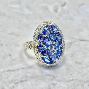 14 Karat Yellow Gold Tanzanite Cocktail Ring
