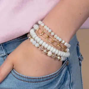 1414 - Stacked Bracelets - White