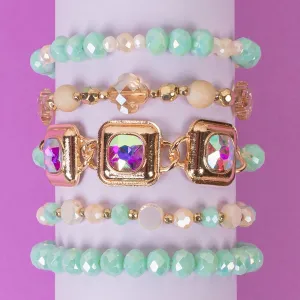 1430 - Stacked Beaded Bracelets - Turquoise