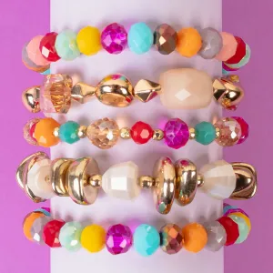 1431 - Crystal Stacked Bracelets - Multi