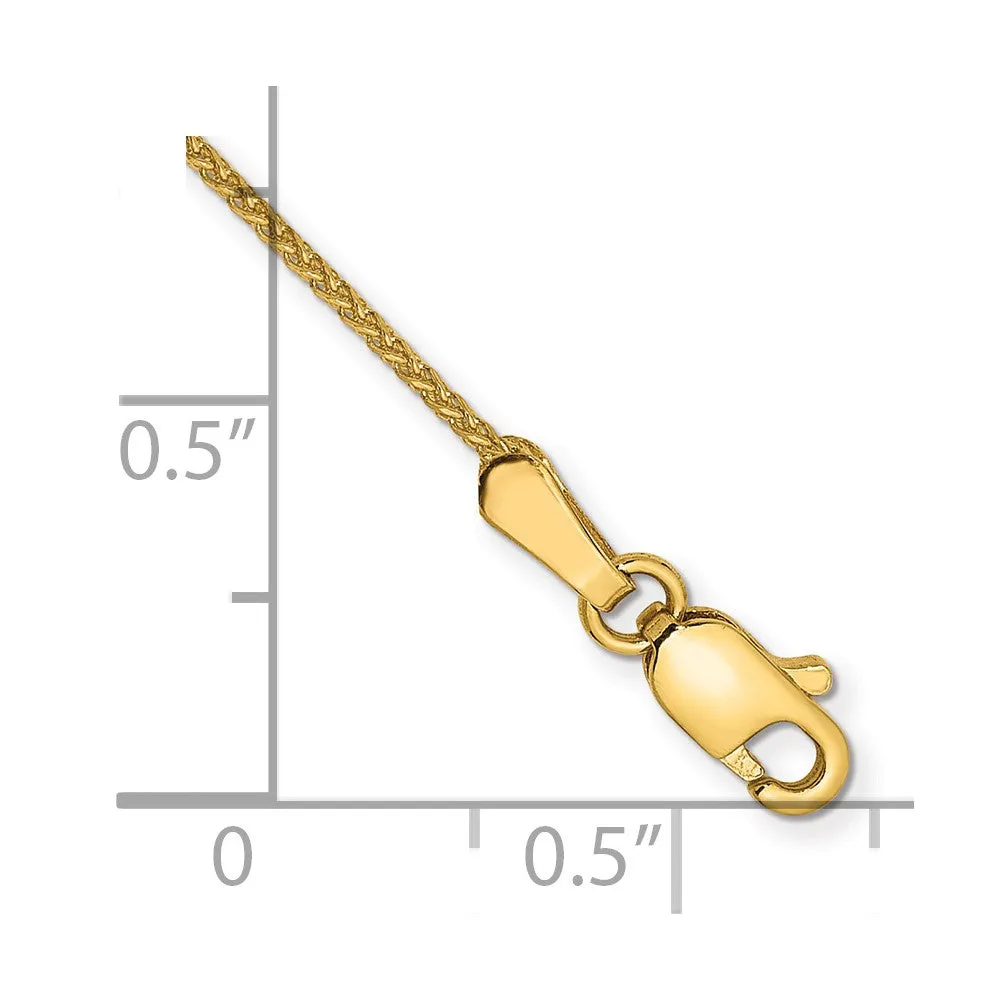 14K 10 inch 1.05mm Diamond-cut Spiga with Lobster Clasp Anklet