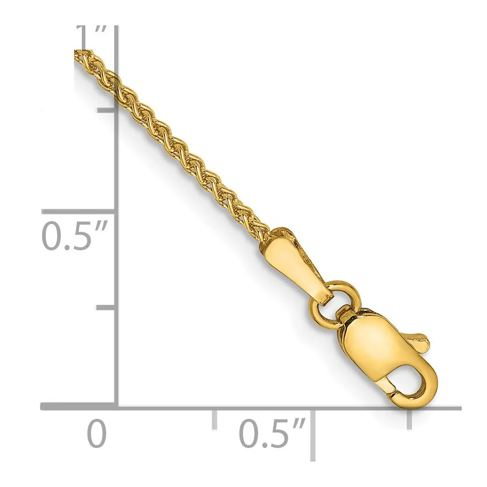 14K 9 inch 1.25mm Spiga with Lobster Clasp Anklet