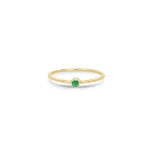 14k Emerald Bezel Ring | May Birthstone