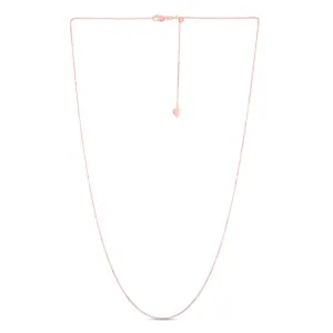 14K Gold 1.1mm Adjustable Diamond Cut Cable Chain