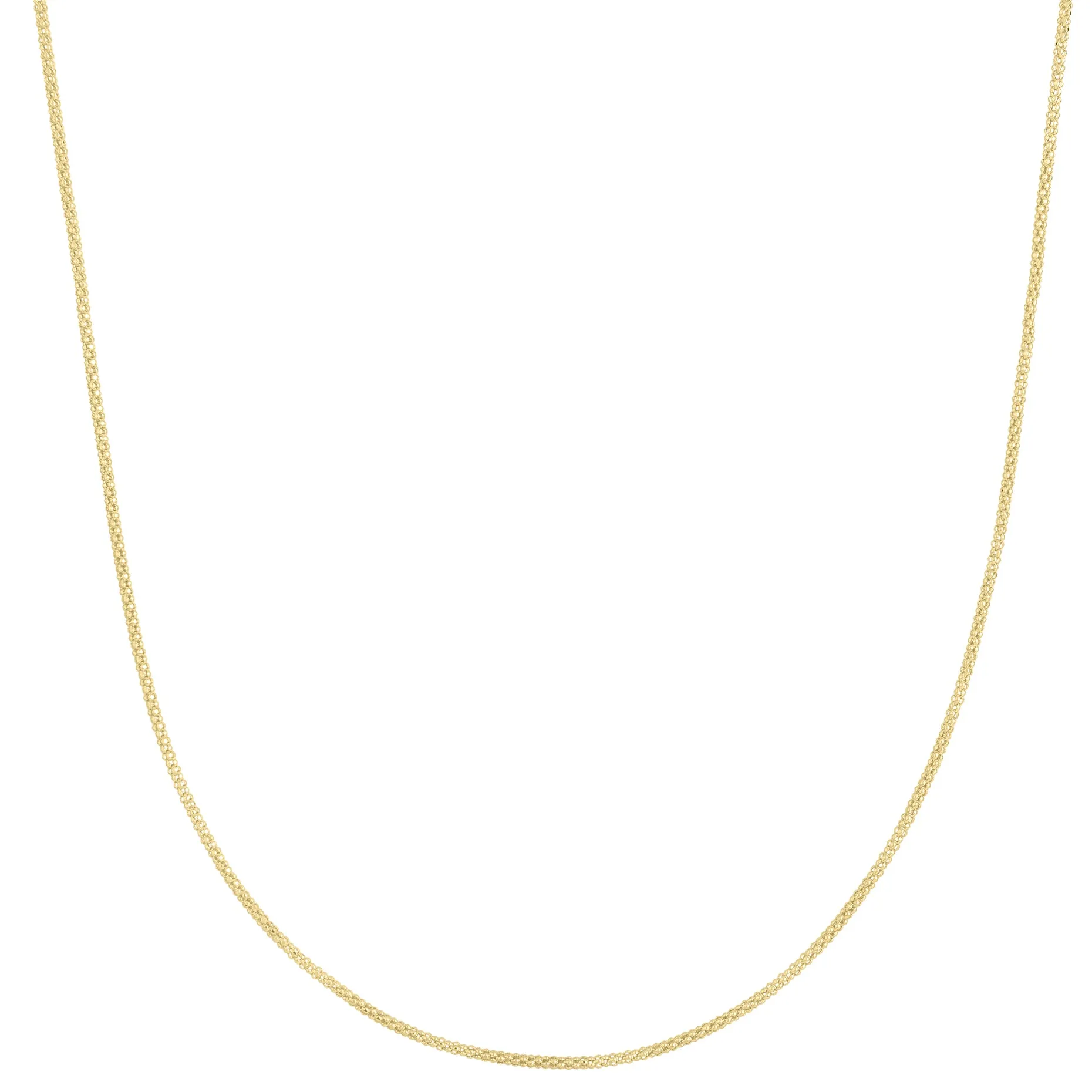 14K Gold 1.3mm Popcorn Chain