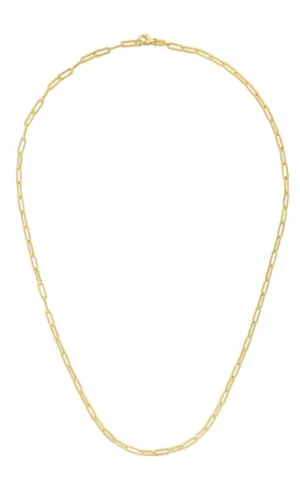 14K Gold 2.1mm Paperclip Chain