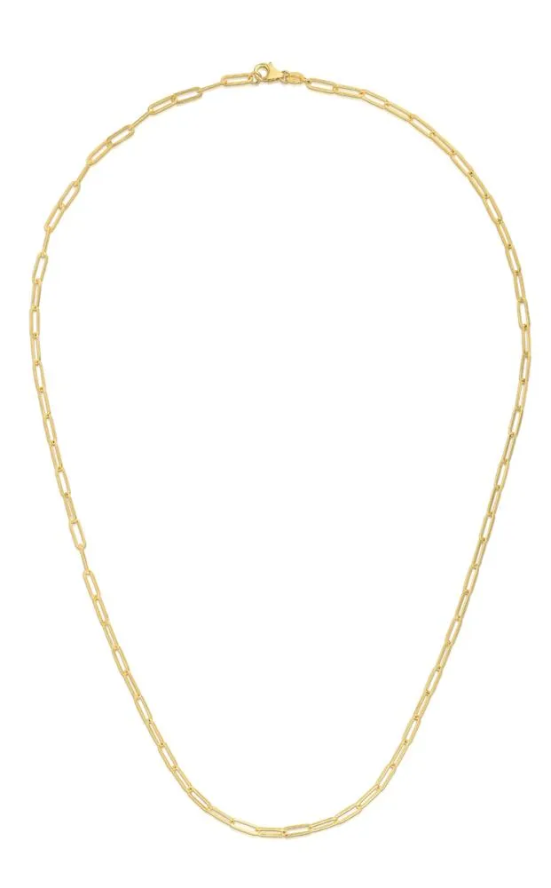 14K Gold 2.1mm Paperclip Chain