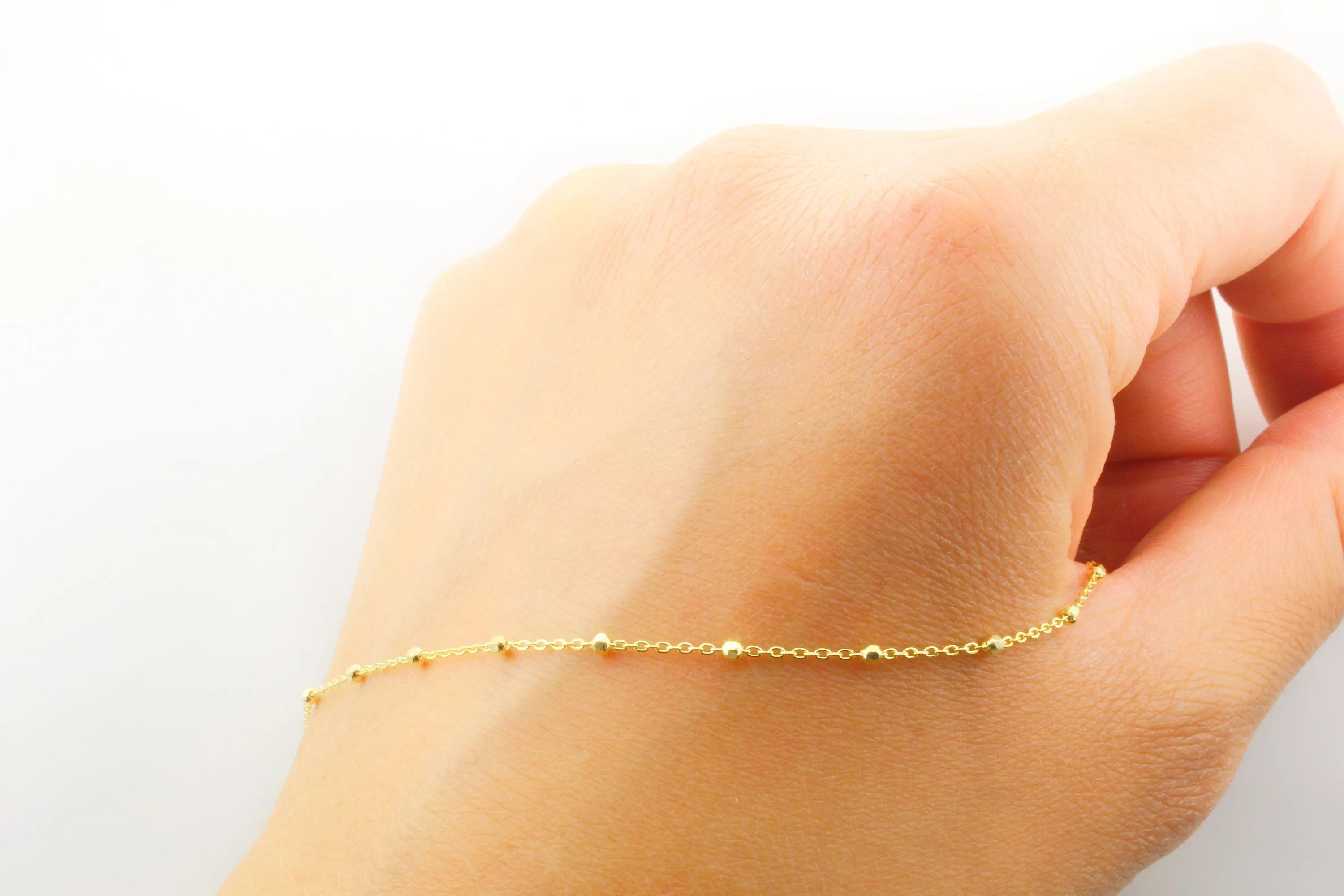 14K Gold Ball & Chain Anklet