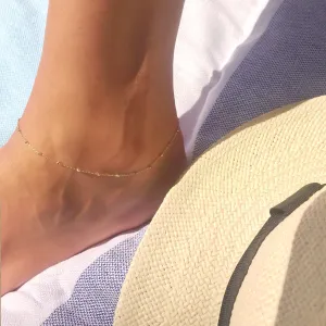 14K Gold Ball & Chain Anklet