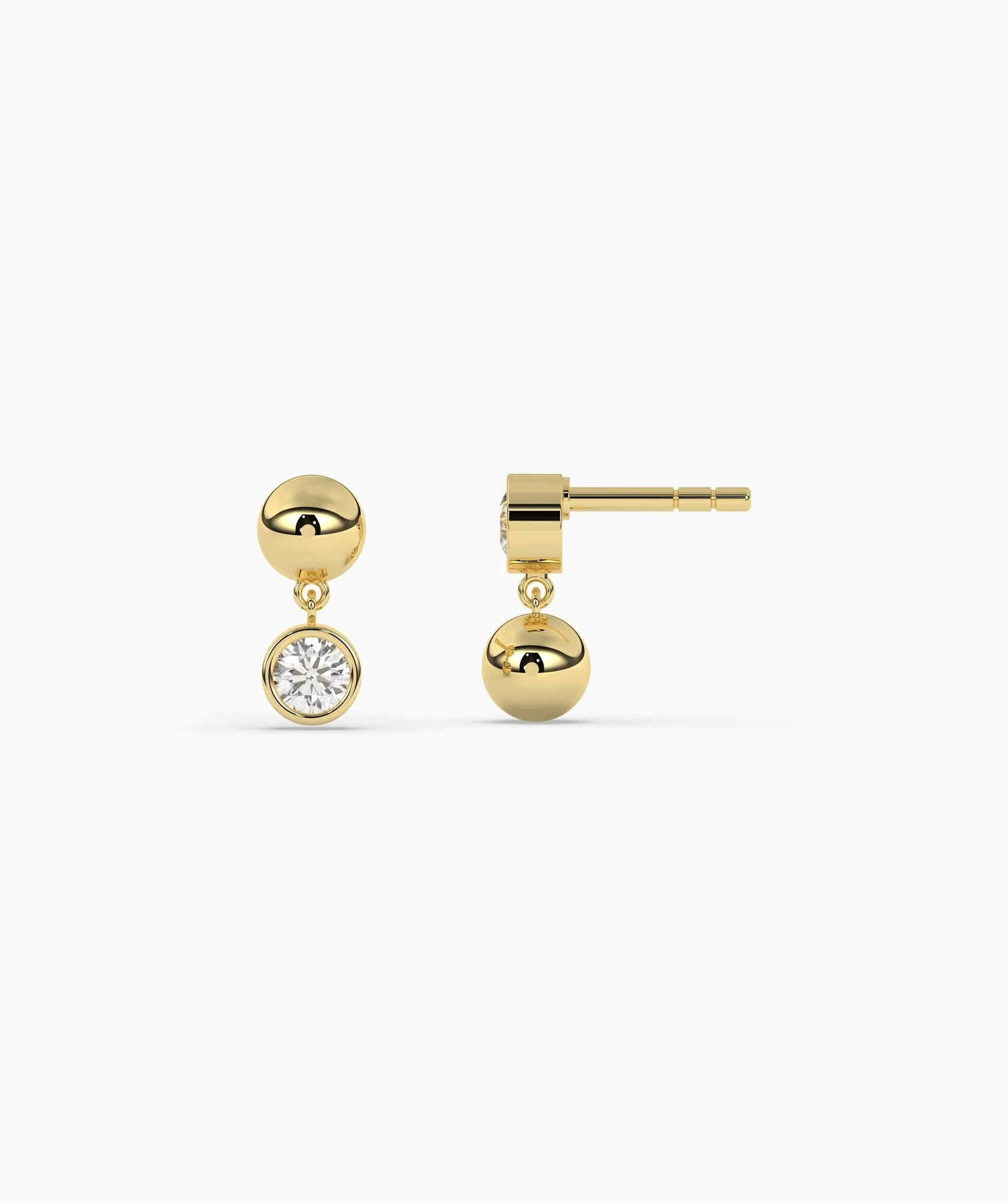 14K Gold Diamond Drop Earrings