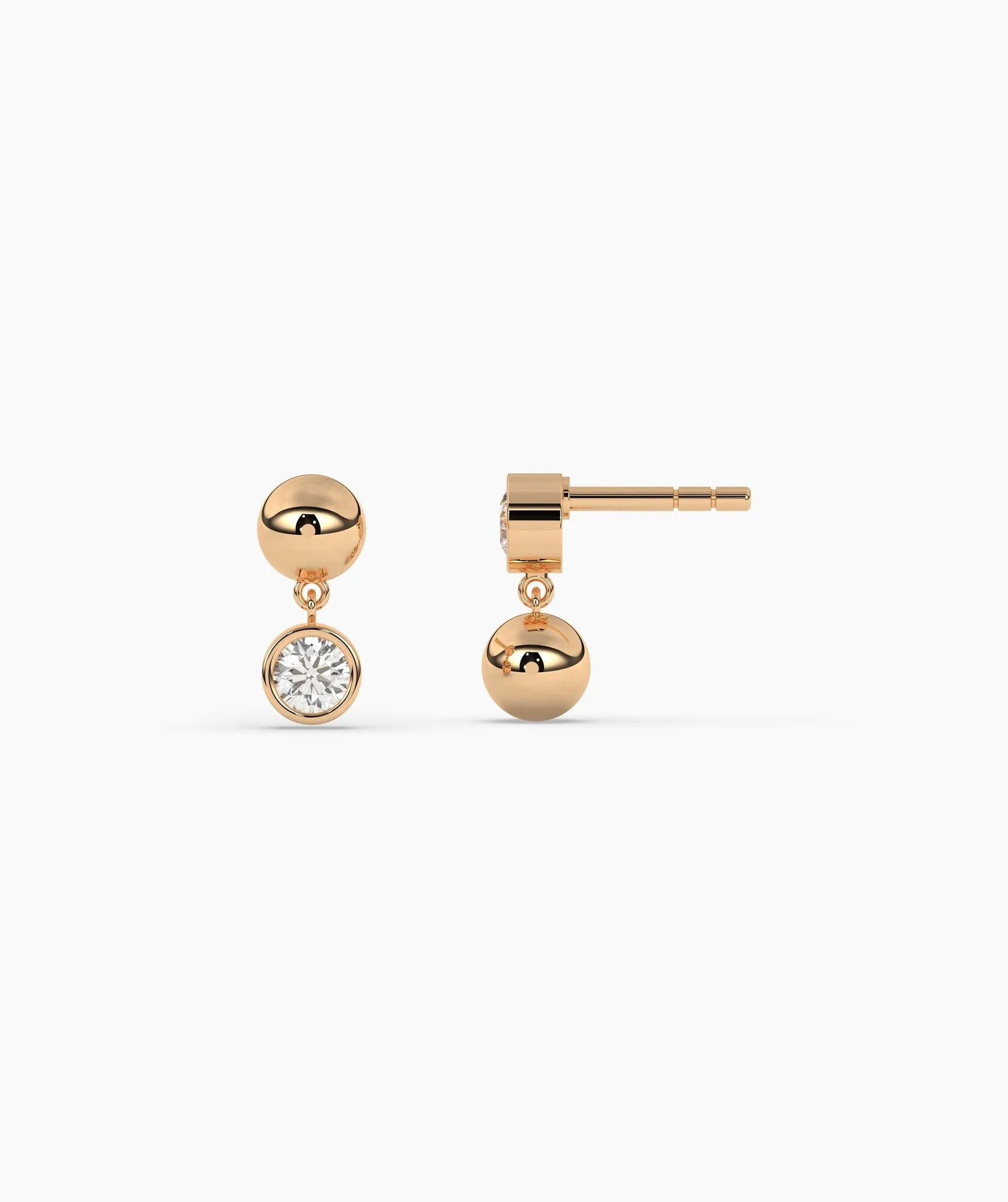 14K Gold Diamond Drop Earrings