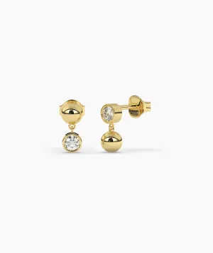 14K Gold Diamond Drop Earrings