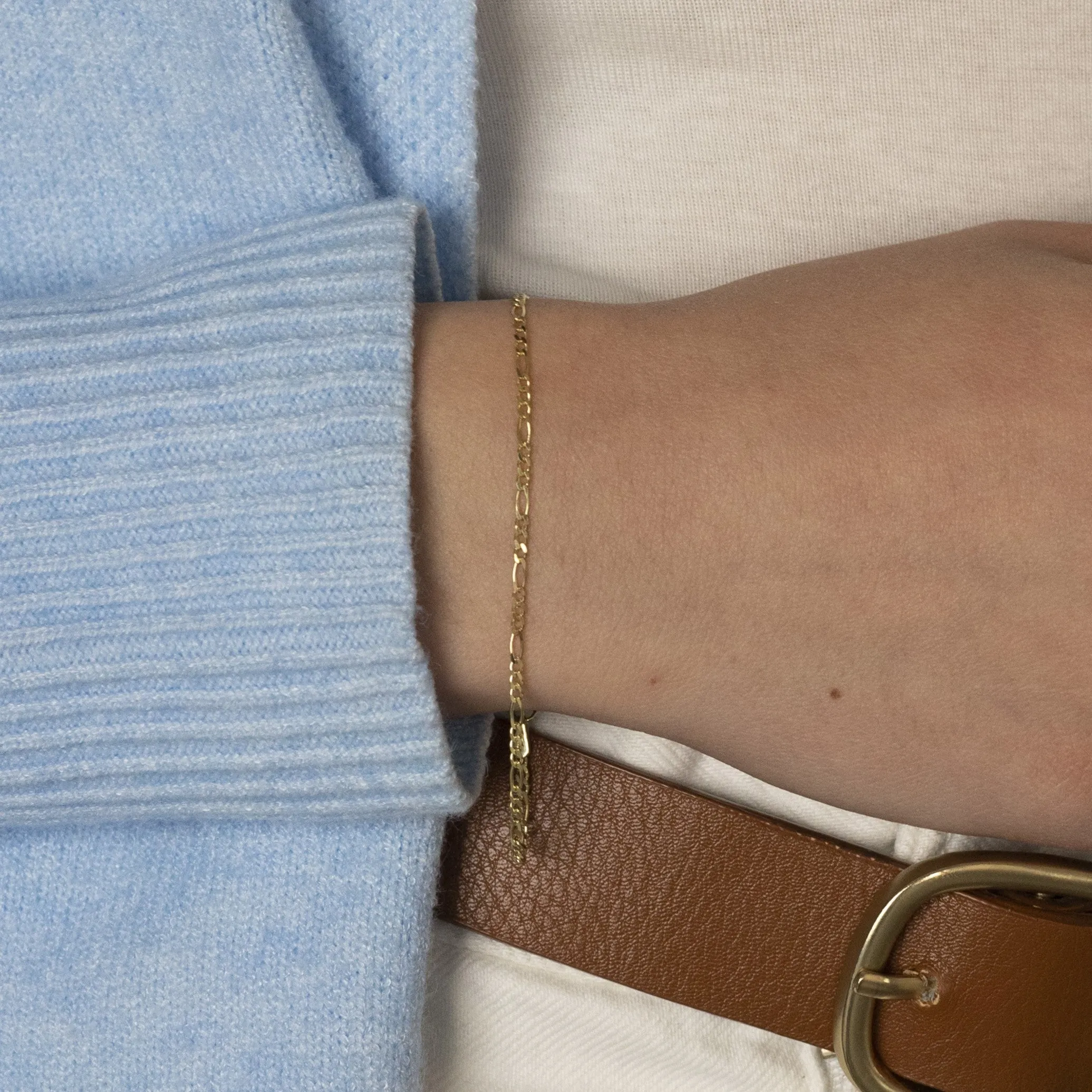 14K Gold Figaro Link Bracelet