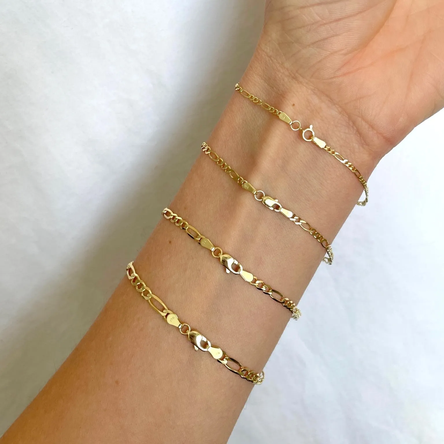 14K Gold Figaro Link Bracelet