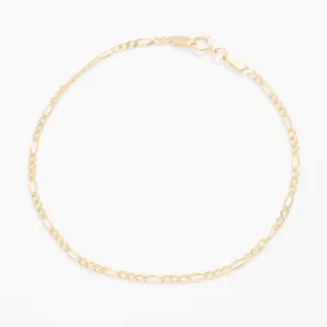 14K Gold Figaro Link Bracelet