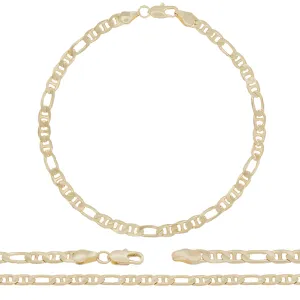 14K Gold Filled Anklet Figaro Mariner Chain Anklet 10" Women Jewelry