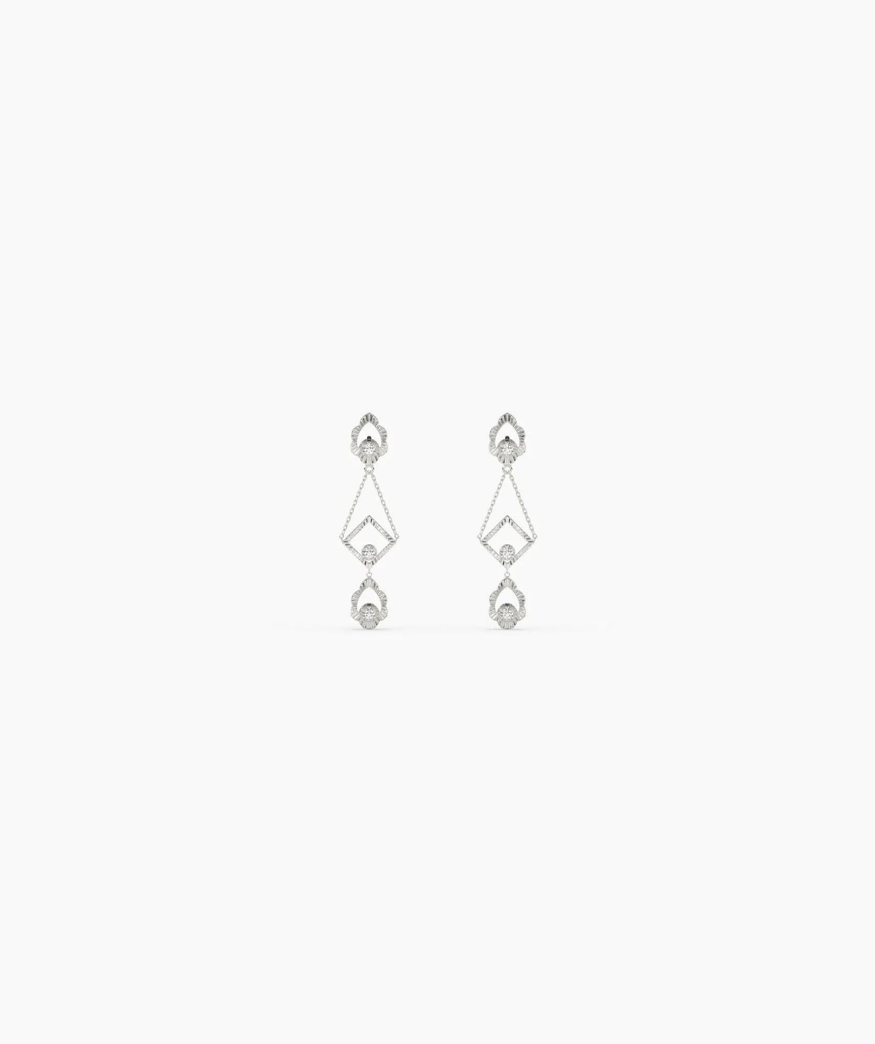 14K Gold Geometric Dangle Earrings