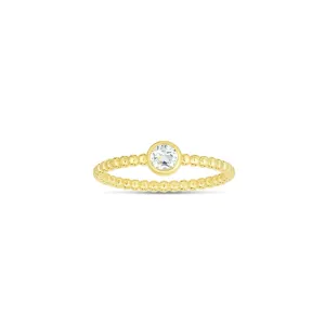 14K Gold Prosecco Petite Aquamarine Ring