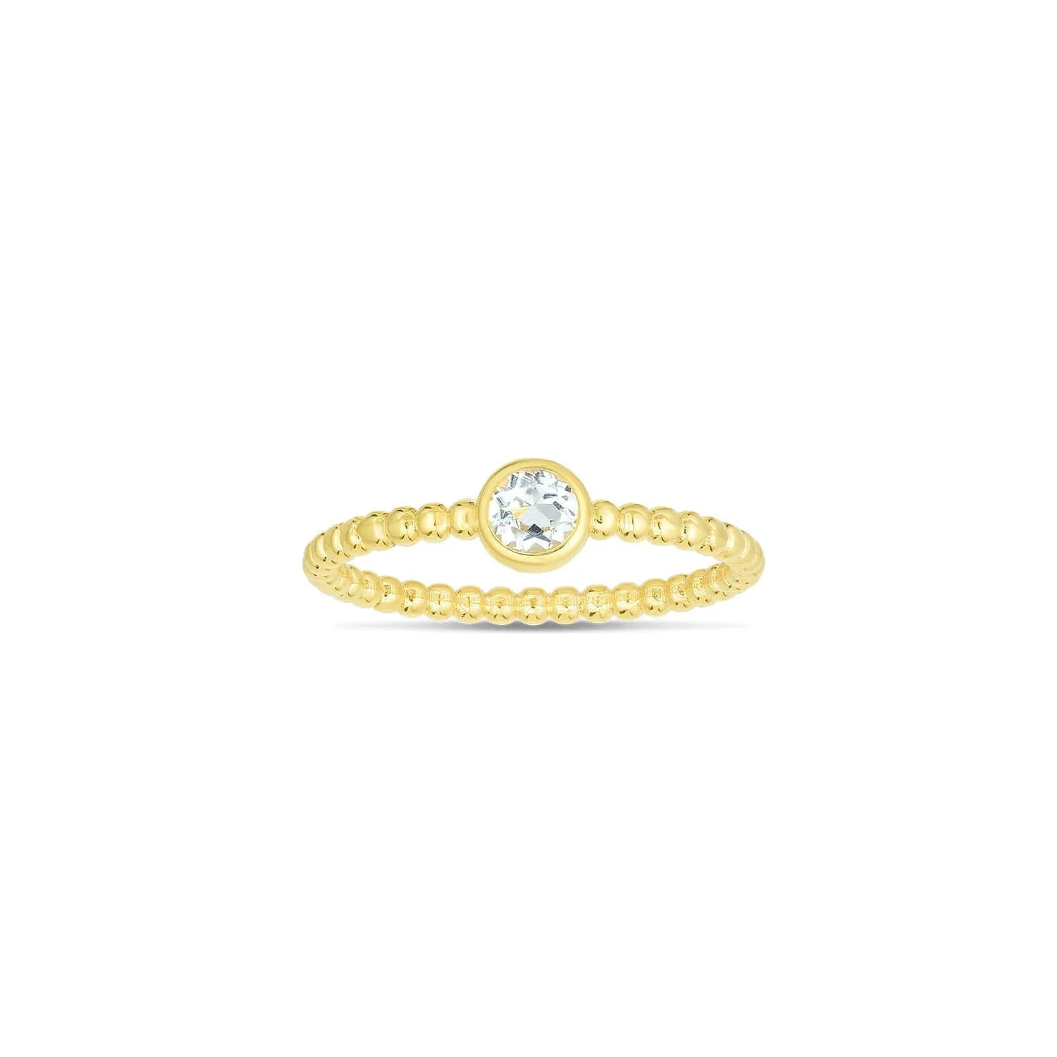 14K Gold Prosecco Petite Aquamarine Ring