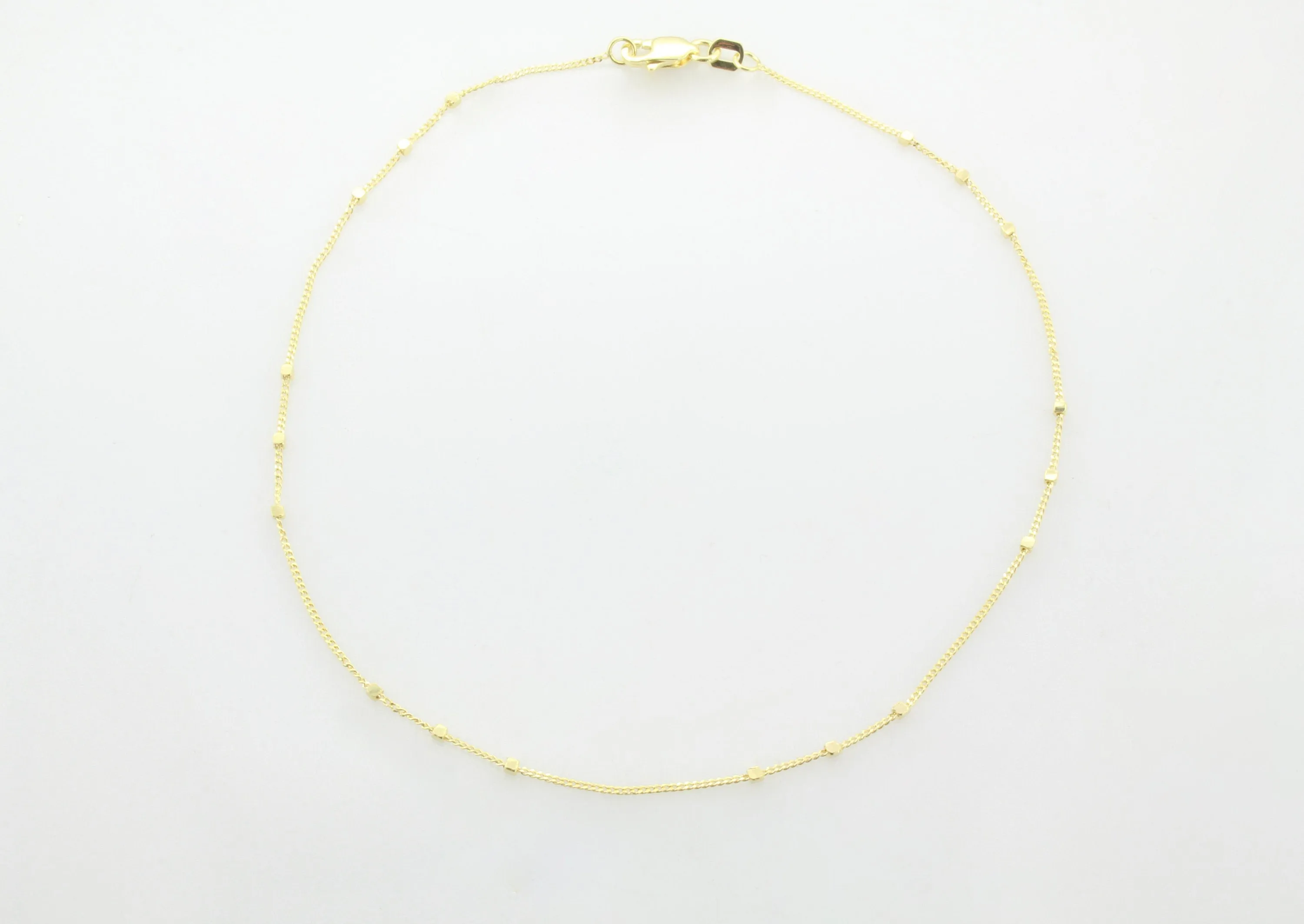 14K Gold Triple Cube Chain Anklet
