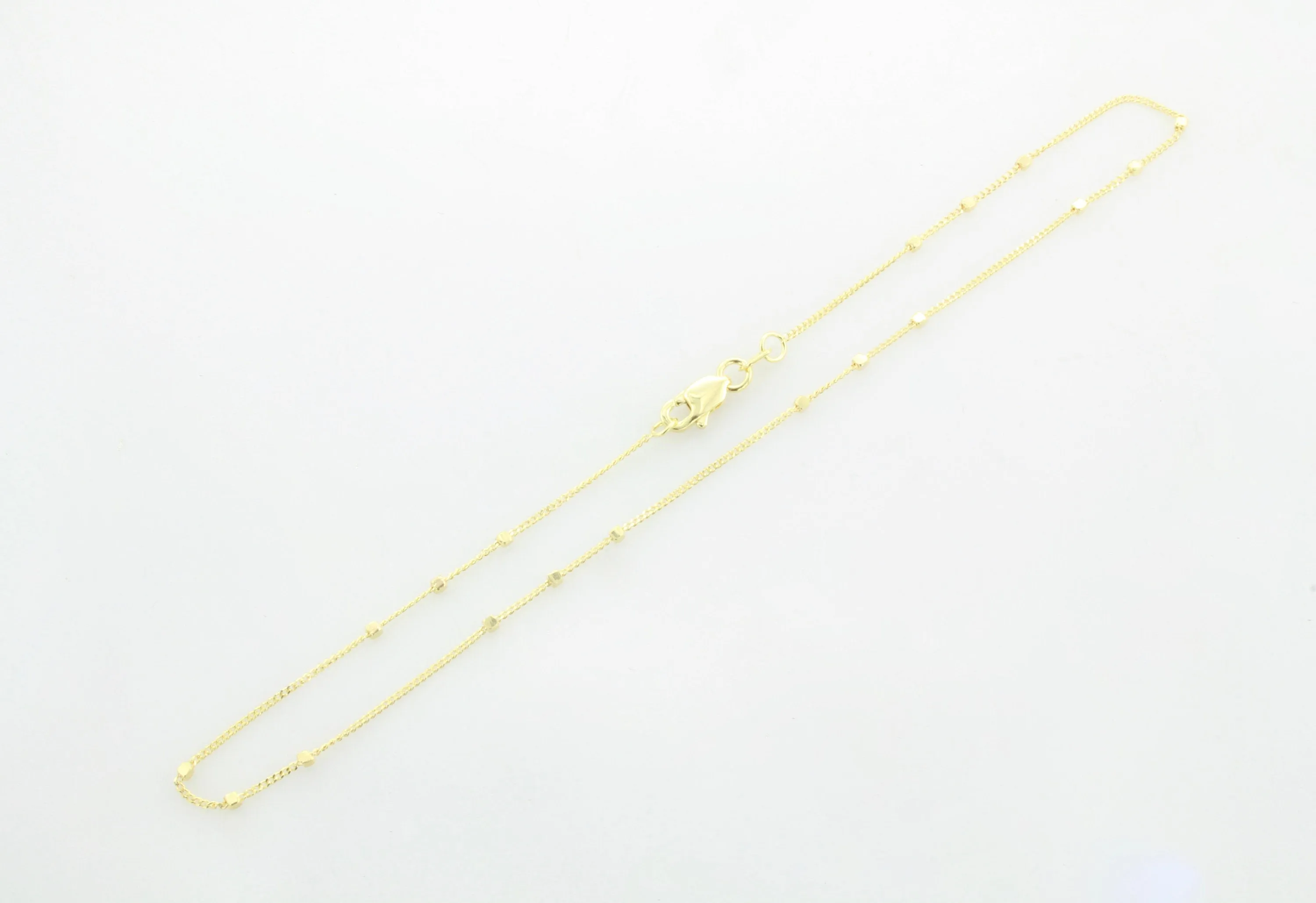 14K Gold Triple Cube Chain Anklet