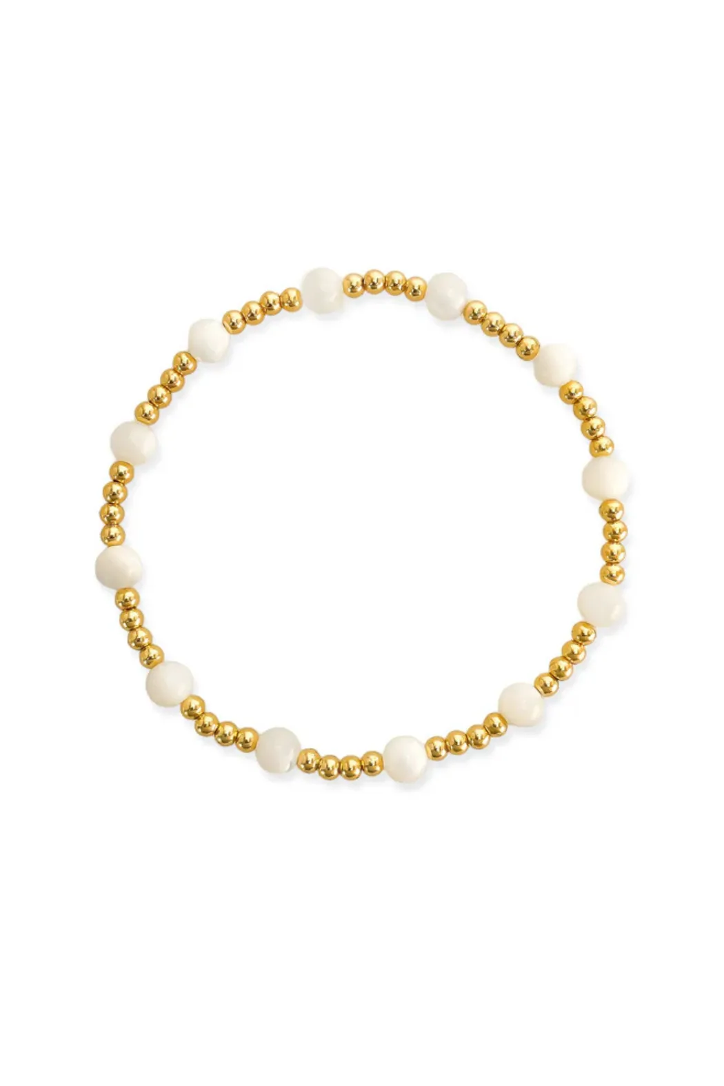 14K Mother of Pearl Stretch Bracelet